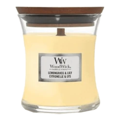 Woodwick Lemongrass & Lily Medium Candle - Geurkaars