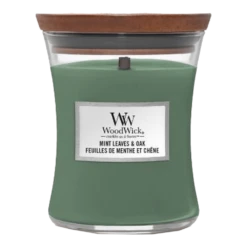 Woodwick Mint Leaves & Oak Medium Candle - Geurkaars