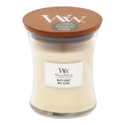 Woodwick White Honey Medium Candle - Geurkaars