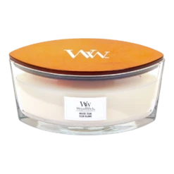Woodwick White Teak Ellipse Candle - Geurkaars