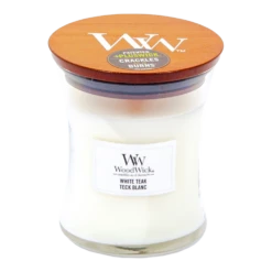 Woodwick White Teak Medium Candle - Geurkaars